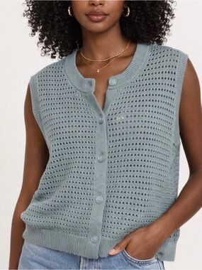 Open knit sweater vest